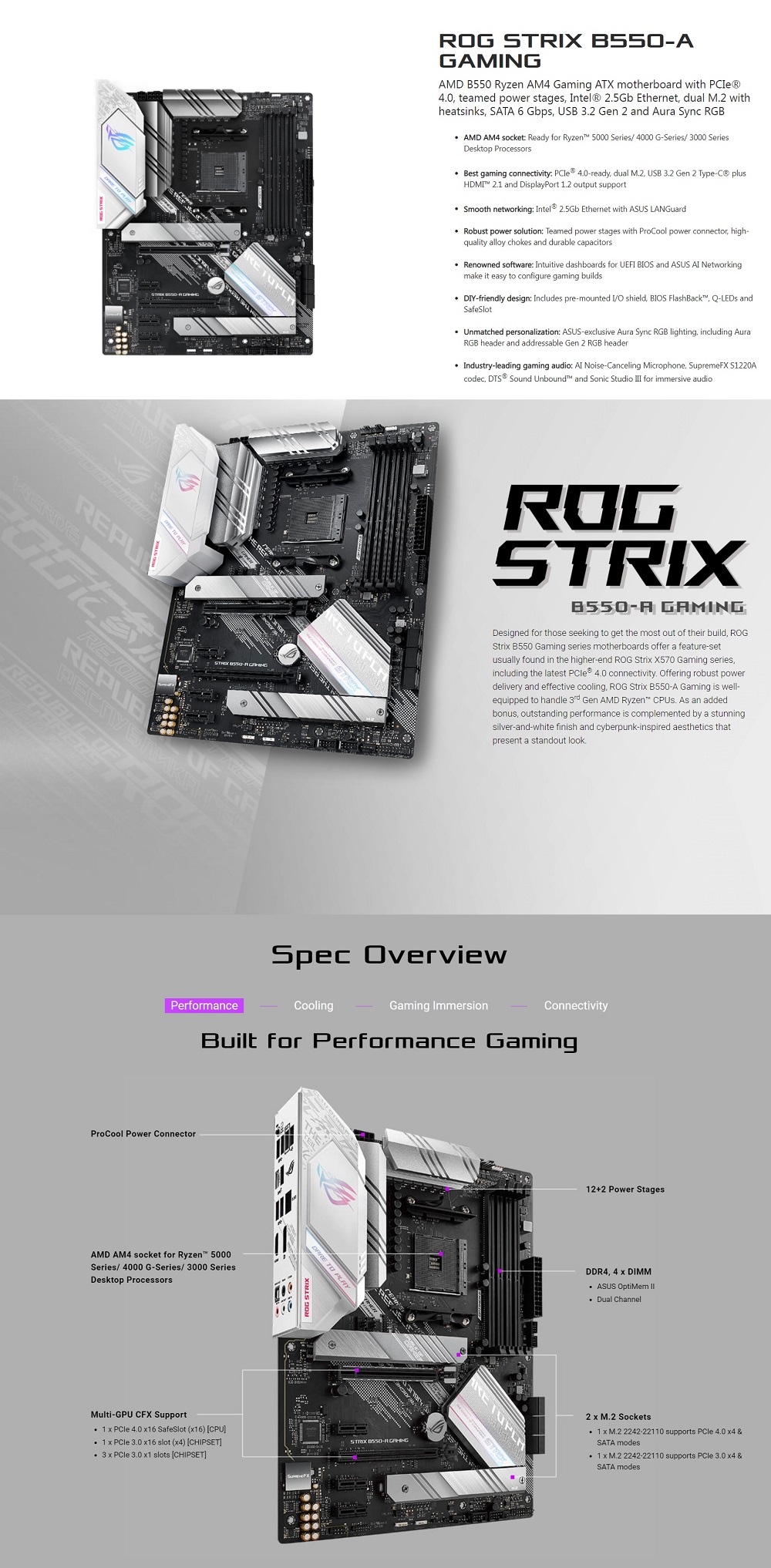 ASUS ROG Strix B550-A Gaming AM4 ATX Desktop Motherboard
