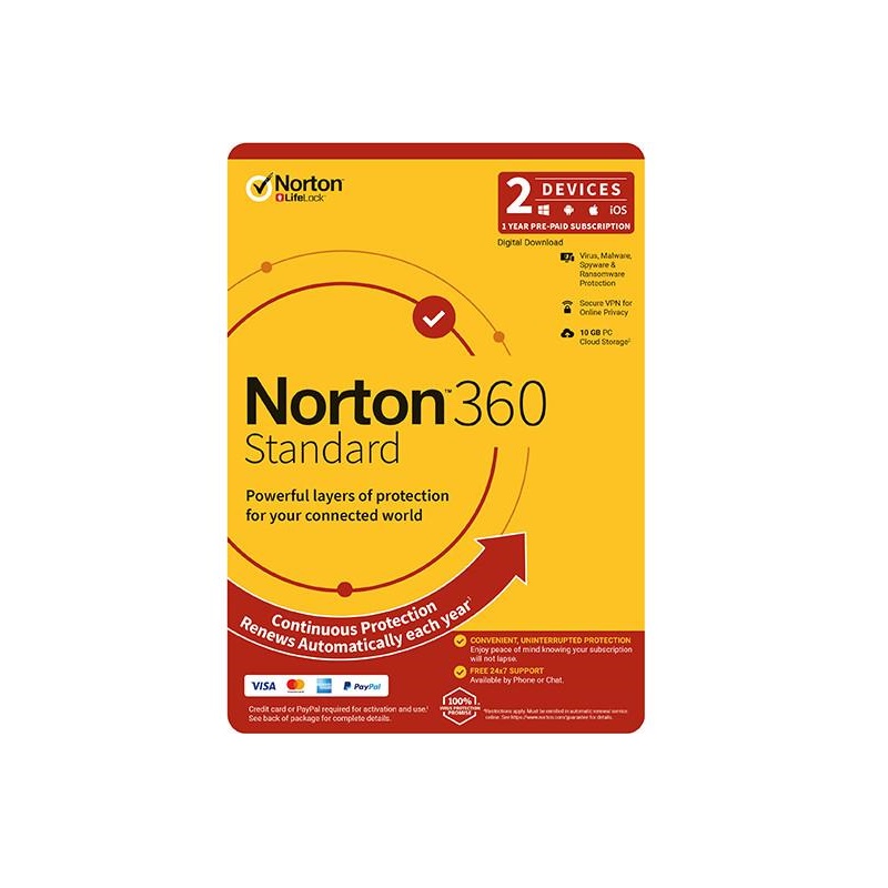 Norton 360 Standard 2 Devices 1 Year Email Key